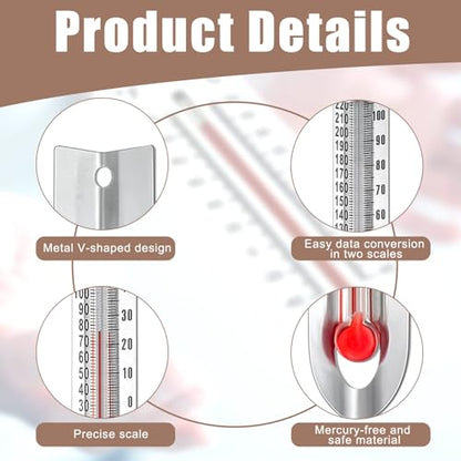 Tellegloww 12 Pcs V Shaped, Dual Scale Science Thermometers