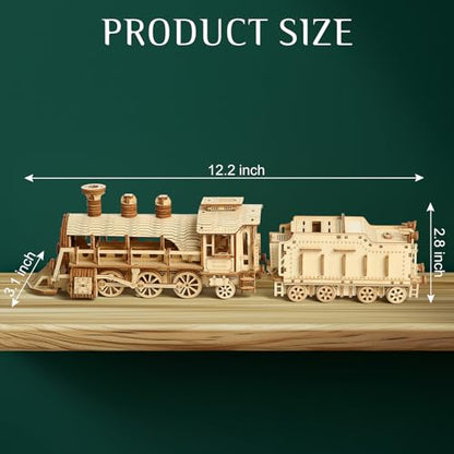 3D Wooden Puzzle for Adults, DIY Train Model Kit