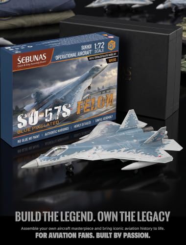 SEBUNAS 1/72 SU-57 Quick Build Fighter Jet Assemble Model Toy - color: 02.SU-57S