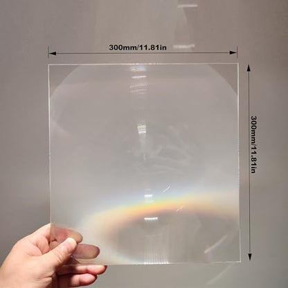 Six Seasons Large Fresnel Lens 300 x 300mm, PMMA Lens 600mm Focal Length Magnifying Sheet for Solar Oven, Solar Heating & Physics Experiment - size: 600mm Focal Length