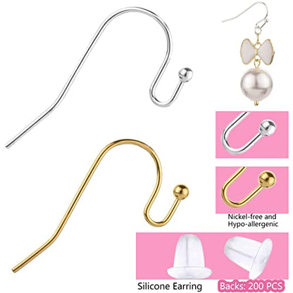 Earring Hooks,600pcs Hypoallergenic Earrings Making kit,Earring Finding