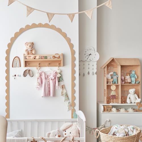 Novabright Unfinished Wood Arch Trim, 60 x 36 Inch, Scalloped - size: 60 x 36 Inch, style: Scalloped