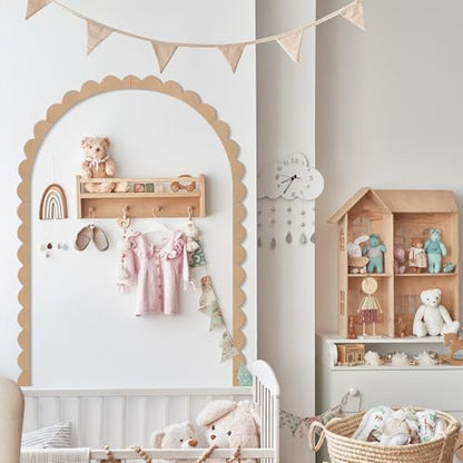 Novabright Unfinished Wood Arch Trim, 60 x 36 Inch, Scalloped - size: 60 x 36 Inch, style: Scalloped
