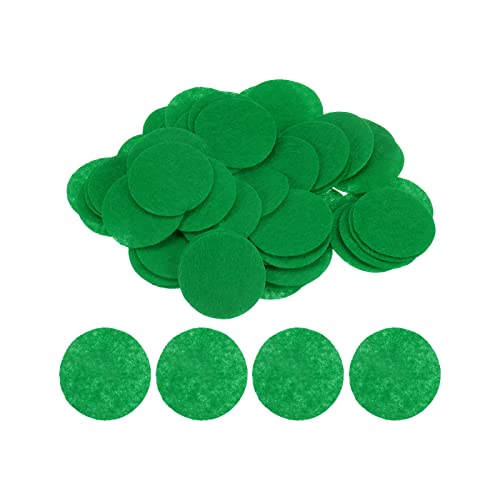 HARFINGTON 100pcs Round Felt Circles, 40mm 1-1/2" Pre Cut Felt Craft Pads Non-Woven Mini Felt Fabric Circles for DIY Sewing Handcraft Cut Projects Craft Finishing, Green - color: Green, size: 40mm