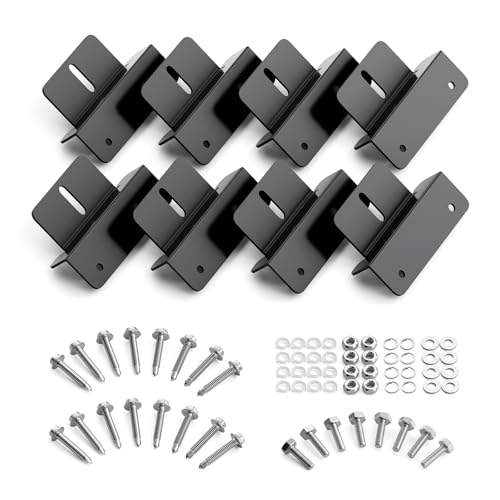 Solar Panel Mounting Z Brackets, Black Aluminum 8-Pack Set - size: 8 Units Z Brackets