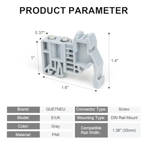 30Pcs E/UK DIN Rail Terminal Blocks End Stopper Bracket - color: Grey, size: 30 Pcs