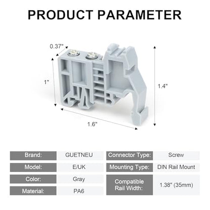 30Pcs E/UK DIN Rail Terminal Blocks End Stopper Bracket - color: Grey, size: 30 Pcs