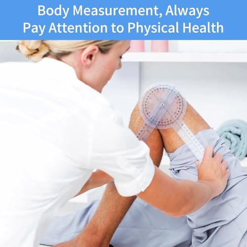 Goniometer 12 Inch,360°Clear Plastic Goniometer for Physical Therapy