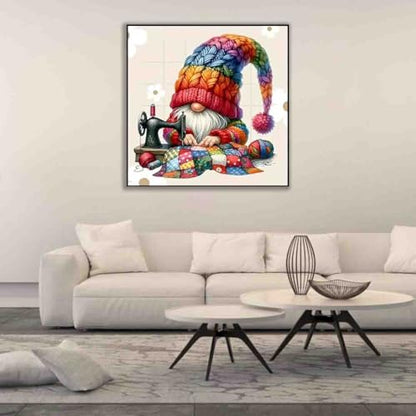 DYAIANGMU Gnome Stamped Cross Stitch Kit for Adults 13.7x13.7 inches - color: gnome-6