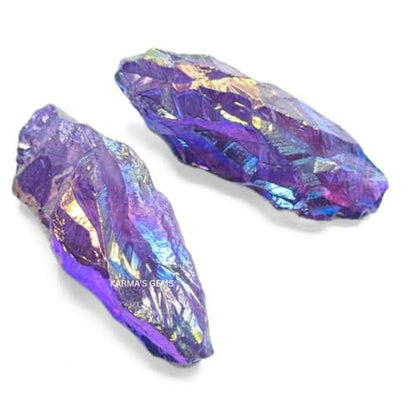 Crystals, Rocks, Jade, Crystals and Healing Stones, Witchcraft Supplies, Healing Crystals, Stones, Healing Stones, Rock Collection, Agate, Raw Stones (Amethyst Aura Quartz, 2 Pcs) - color: Amethyst Aura Quartz