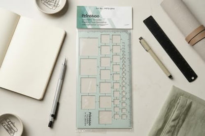 Printtoo Square Geometry Template Drafting Stencil Ruler Technical Tool Set - color: Series -PRTD-2810A