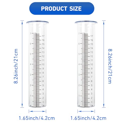 2 Pack Plastic Rain Gauge Replacement Tube - color: Clear Tube