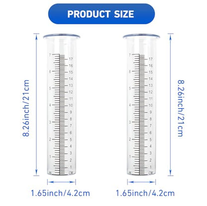 2 Pack Plastic Rain Gauge Replacement Tube - color: Clear Tube