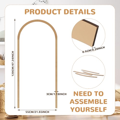 Novabright Arch Wood Molding 47 x 22 Inch, Arch Unfinished Trim - size: 47 x 22 Inc, style: Arch