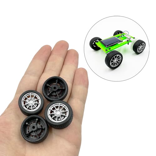 10PCS Toy Car Wheels 25mm Rubber Tire Wheels with Metal Shaft for RC Car Truck DIY Model Toy Wheel Replacement Accessories (2.5x25mm) - style: 2.5x25mm