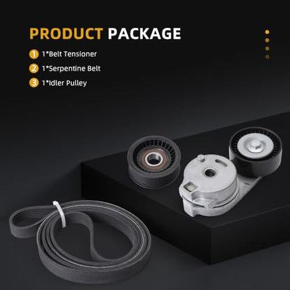 Serpentine Belt Tensioner Idler Pulley Kit #38323 38082 90K-38323D - size: 2005-2010 for 300/Charger/Challenger