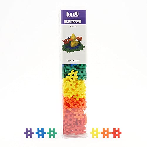 KADÜ 250 Piece Rainbow Set Kids Age 5+ Building Block STEM Interlocking Toy - color: Rainbow, size: 250 Pieces