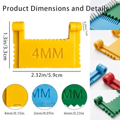 6 Pcs Edge Clip On Sewing Ruler Non-Slip Hand Sewing Stitching Guide Tool - size: 1.5mm/2mm/3mm/4mm/5mm/6mm