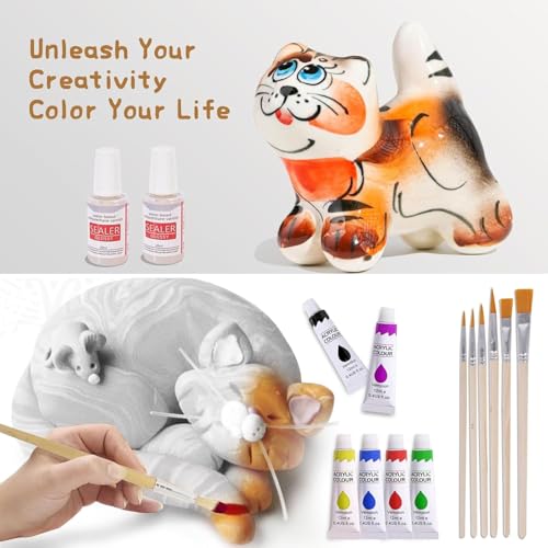 HAWERSI Air Dry Clay Kit for Adults,66 Pcs Beginners Pottery Kit Includes 4.4Lbs Air Dry Clay,Tools, Paints,Brushes,Gloss Varnish,Sand Papers,Non-Stick Rolling Pin,Storage Bag,Christmas Gift