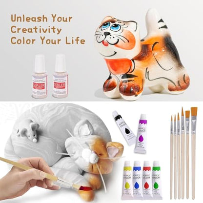 HAWERSI Air Dry Clay Kit for Adults,66 Pcs Beginners Pottery Kit Includes 4.4Lbs Air Dry Clay,Tools, Paints,Brushes,Gloss Varnish,Sand Papers,Non-Stick Rolling Pin,Storage Bag,Christmas Gift