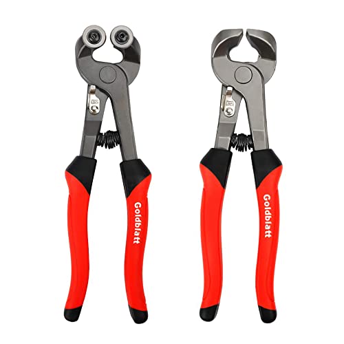 Goldblatt 2 Pieces Tile Nippers Set, Ceramic & Mosaic Cutter Tools