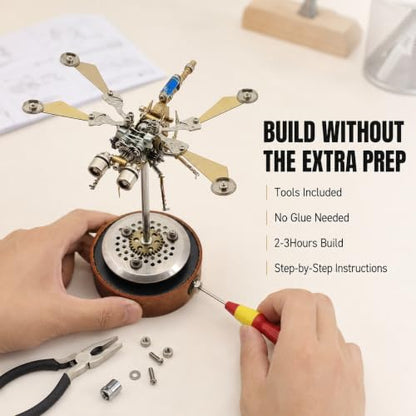 3D Metal Puzzles for Adults, Mechanical Model Building Kit for Home Decor