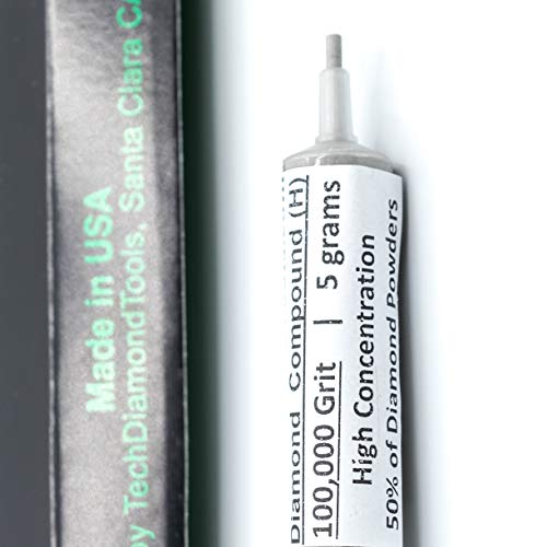 TechDiamondTools Diamond Polishing Compound Polishing Paste USA Made 100,000 Grit 0-0.25 Micron for Marble Glass Metal Rock Jewelry Resin Silver Chrome Gemstone with High Concentration Diamond Powder - size: 100,000 grit / 0 - 0.25 microns