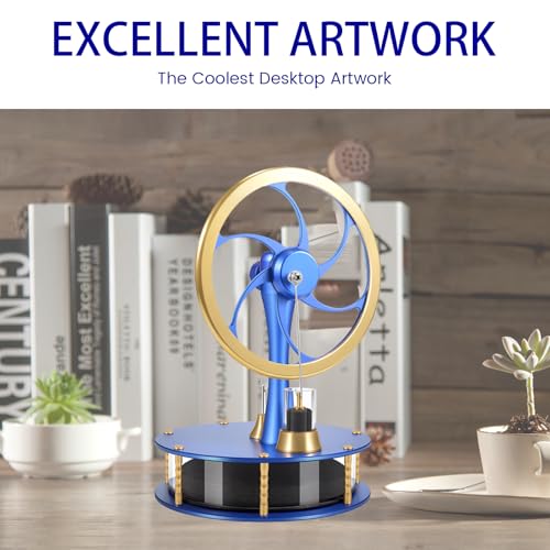 Low Temperature Stirling Engine Kit Steam Heat Educational Model Classroom Teaching Stirling Engine Adult Desktop Educational Toys Brass Aluminum Stirling Engine- HZZ92 PRO Blue - color: Pro Blue