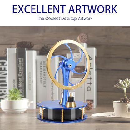 Low Temperature Stirling Engine Kit Steam Heat Educational Model Classroom Teaching Stirling Engine Adult Desktop Educational Toys Brass Aluminum Stirling Engine- HZZ92 PRO Blue - color: Pro Blue