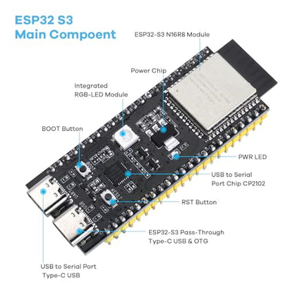 LAFVIN AI Chatbot Kit for ESP32-S3, Preloaded OpenAI & Deepseek Voice Assistant Projects, Voice Wake-up & Real-time Interruption, Suitable for Learning AI and IoT Projects.