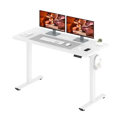 55''x 24'' Standing Desk Electric Adjustable for Home Office - color: White, size: 5524