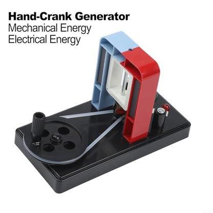 Hand Crank DC Generator Physics Education Tool With Dual LED Indicators For Faraday Experiment, Electric Motor Kit Classroom Science Lab