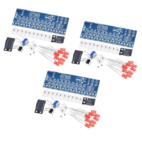 3 Sets of Flowing LED Kit NE555 + CD4017 Flowing Water Lamp Module LED Light DIY Kit Electronic Production Suite(Soldering Required)