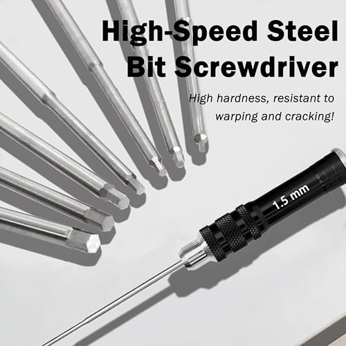 Hex Driver Set 7PCS 0.9 1.27 1.3 1.5 2.0 2.5 3.0mm RC Tool Kit - color: 7pcs Screwdrivers(black)