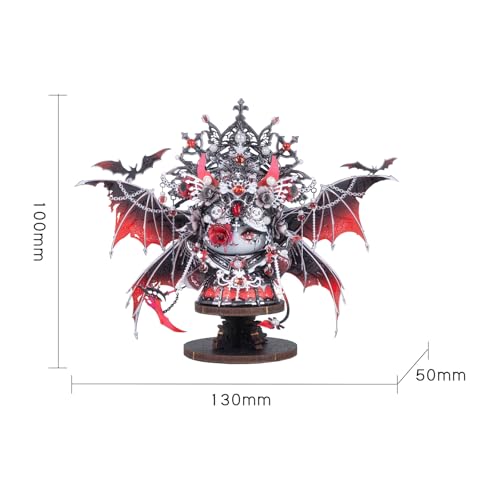 MU 3D Metal Puzzles for Adults Magnetic Interchangeable Cat Head Puzzle Vampire Dark Queen Kitty with 2 Base, Spooky Puzzle Metal Models Kits Building, DIY Sets Cat Lover Owner Gifts Collectibles - style: Vampire Queen