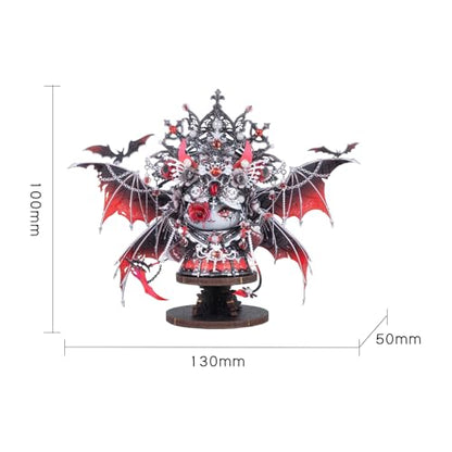MU 3D Metal Puzzles for Adults Magnetic Interchangeable Cat Head Puzzle Vampire Dark Queen Kitty with 2 Base, Spooky Puzzle Metal Models Kits Building, DIY Sets Cat Lover Owner Gifts Collectibles - style: Vampire Queen