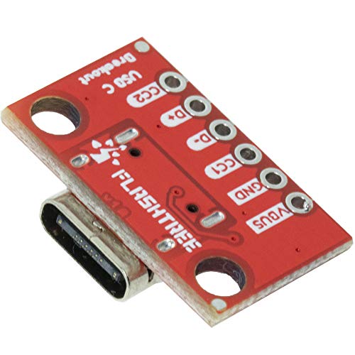 2pcs USB Type-C Female Breakout Board 6 pins Output 2 CC Pins 5K1 Res (2.54mm 100mils Pitch)…