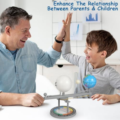 ERINGOGO Astronomical Teaching Tool Motorized Systems Sun Models Science Astronomy Demo Sun Earth Moon Orbital Model System Kit Puzzle Plastic Child Lunar