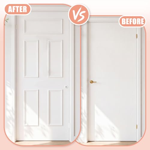 1 Set Peel and Stick Door Moulding Trim Kit Premade Self-Adhesive Wainscoting Panels 3D Flexible Door Moulding for Mirror Window Wall Accent(Neutral,Top 22 x 9.3" Middle 24.3 x 9.3" Bottom 16 x 9.3") - size: Top 22 x 9.3" Middle 24.3 x 9.3" Bottom 16 x 9.