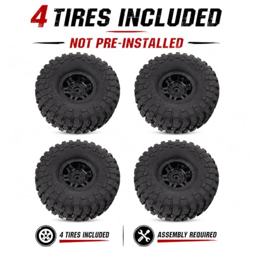 1/10 RC Crawler 313mm Chassis Kit, DIY Rolling Frame Assembly with 2-Speed Gearbox, 35T 550 Motor, Axles and Links for RC Crawler Build (with Wheels)