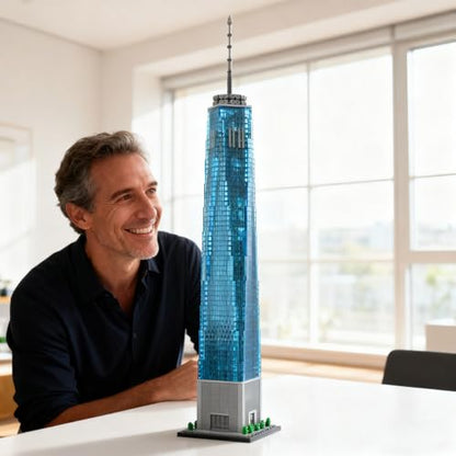 1 World Trade Center Building Blocks Set for Adults, 3153PCS MOC-159549 1/800 World Famous Landmark Street Scene Building Bricks Set, DIY New York Architecture Model Gift - style: 1 World Trade Center