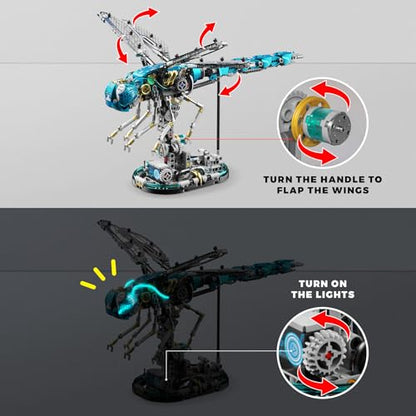 Mechanical Dragonfly Building Blocks for Adults - color: Blue