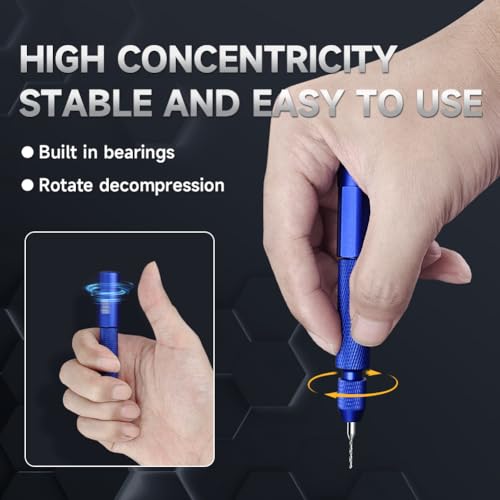 stedi Manual Pin Vise Hand Drill, Premium Hobby Model Making Tools - color: Blue Handle (Handle Only)