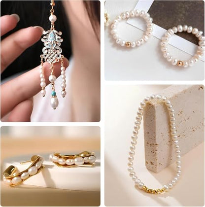Pearl Beads for Jewelry Making, Bracelet Making Kit for Adults DIY Crafts - color: white
