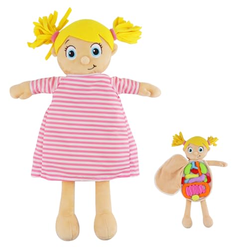 vocheer Human Body Anatomy Toy, Montessori Preschool Educational Organ Plush Toys for Kids, Science Learning Kits for Student, Body Organ Awareness Teaching Tools for Girls - color: Pink