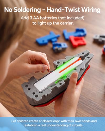 Airplanes Launcher STEM Toy for Kids Ages 6-14 Years, Complete STEM Kit, Build Carrier & Launch Foam Airplane Toy, Learn Circuits & Aerodynamics, Science Kits for Age 8-12