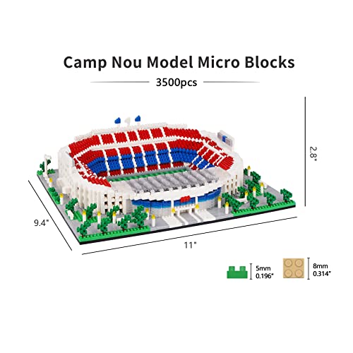 Micro Mini Blocks, Football Stadium Series Model Mini Building Blocks Architecture Model Building kit (Camp NOU) - color: Football Stadium Model