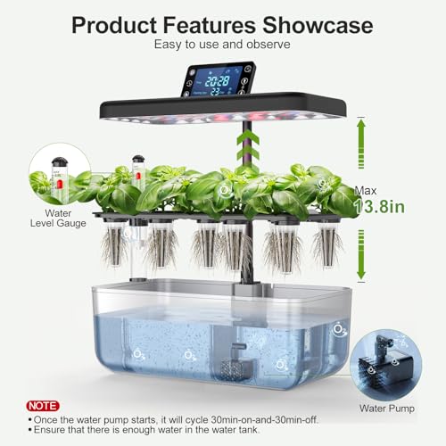 Hydroponics Growing System with Seeds, 12-Pod Indoor Herb Garden - color: silver