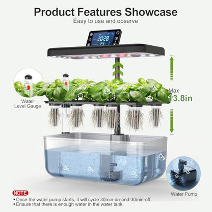 Hydroponics Growing System with Seeds, 12-Pod Indoor Herb Garden - color: silver