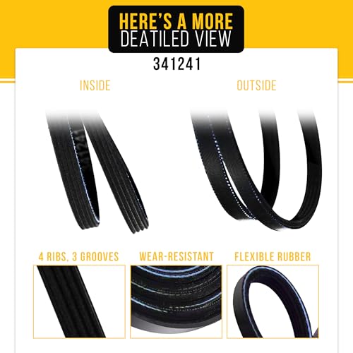 341241 Dryer Belt for Whirlpool Kenmore Maytag AP2946843 PS346995 8066065 - style: 341241 Belt